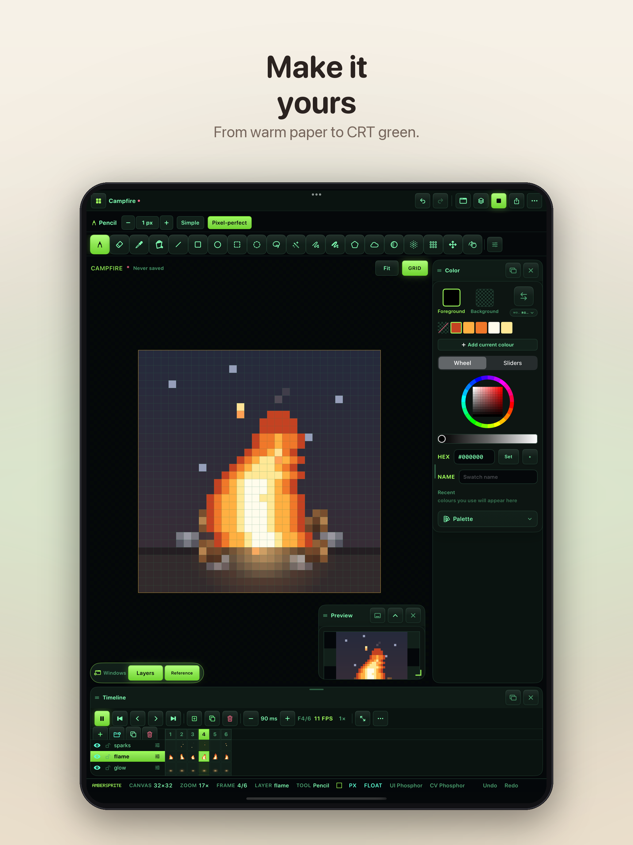 Ambersprite's phosphor CRT theme